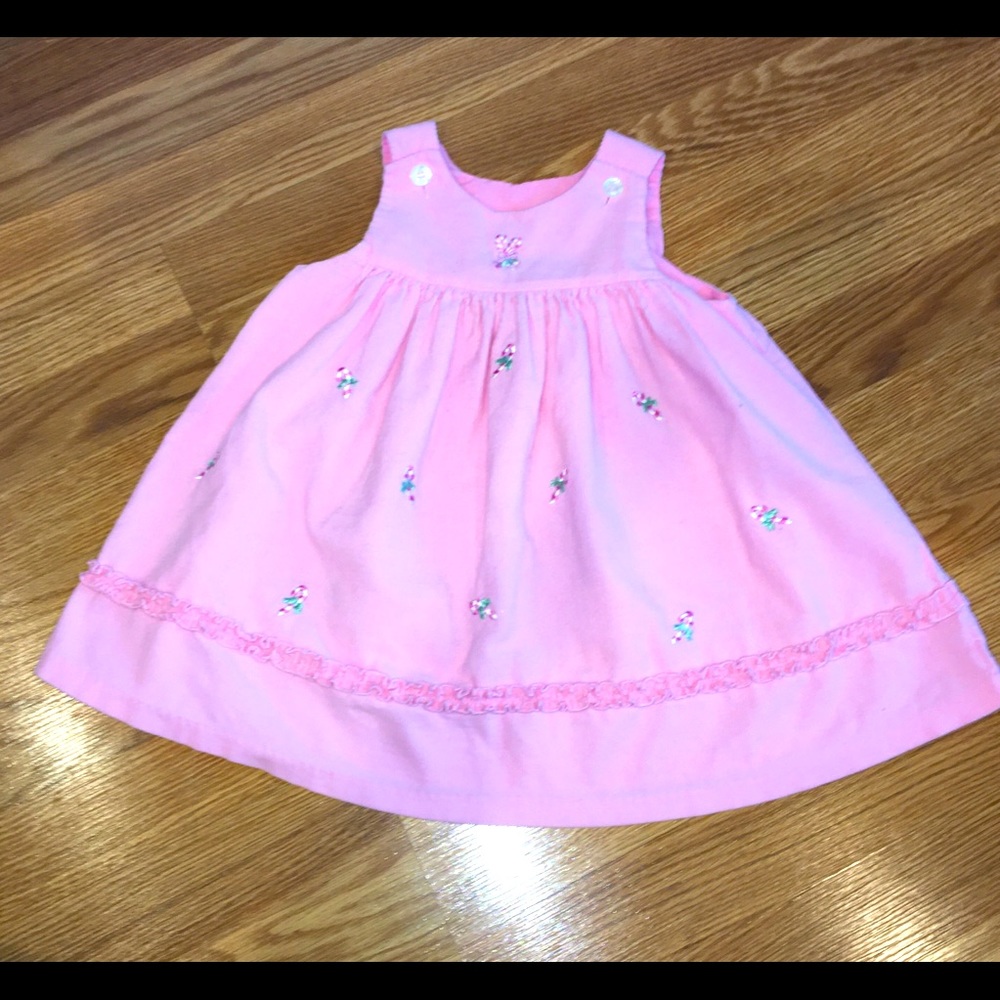 Pink mini Corduroy Candy Cane  Embroidered Jumper‎ 2T